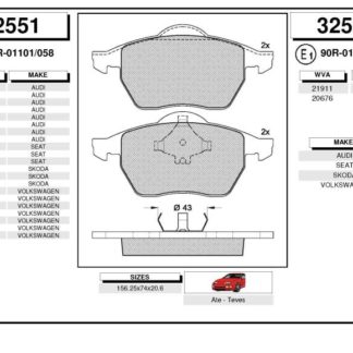 Zavorne ploščice AUDI, SEAT, VW